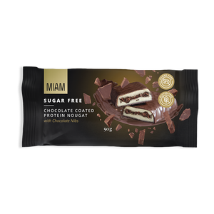 COATED PROTEIN NOUGAT WITH CHOCOLATE NIBS - 16 BARS (50G)
