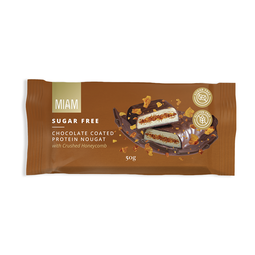 COATED PROTEIN NOUGAT WITH CRUSHED HONEYCOMB - 16 BARS (50G)